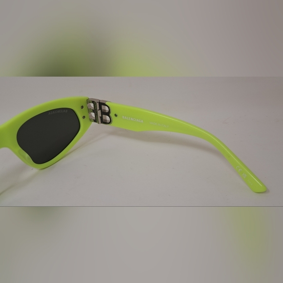 Balenciaga Sunglasses Yellow Gray BB Temples Oval Cat Eye BB0095S 53-19-135 XL - Picture 7 of 16